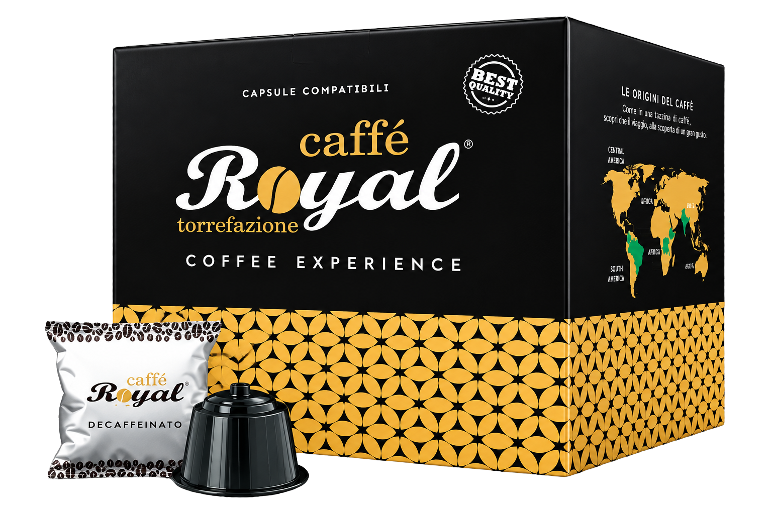 Безкофеинови кафе капсули Royal Caffè, съвместими с Dolce Gusto, 50 броя