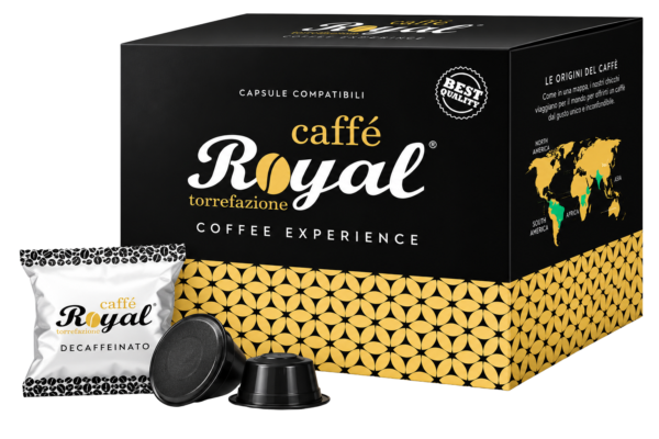 Безкофеинови кафе капсули Royal Caffè, съвместими с Modo Mio, 100 броя