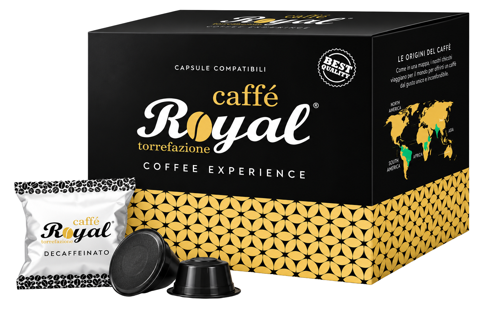 Безкофеинови кафе капсули Royal Caffè, съвместими с Nespresso, 100 броя